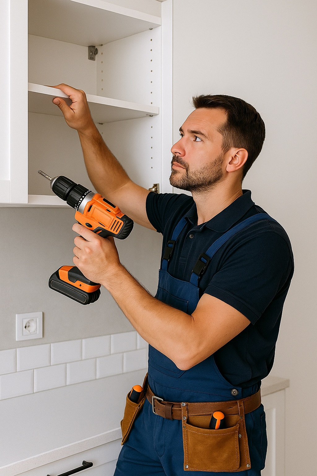 Handwerker bei Montage- und Reparaturarbeiten